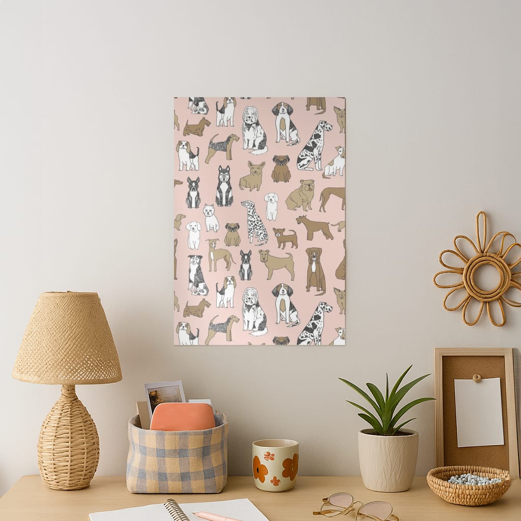 Dog Breeds - Animal Pattern Art Print