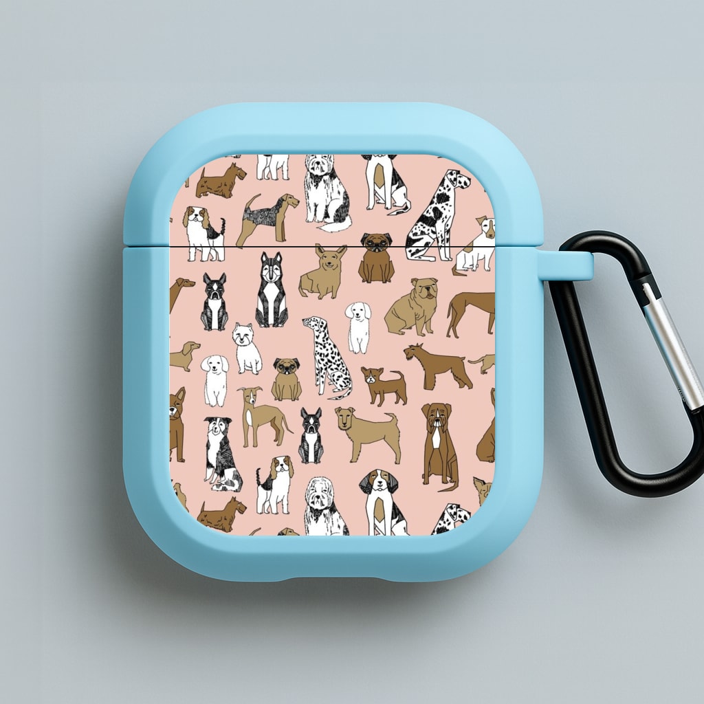 Dog Breeds - Animal Pattern Blue AirPods Case