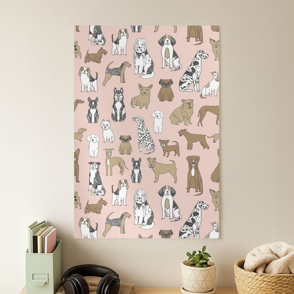 Dog Breeds - Animal Pattern Poster