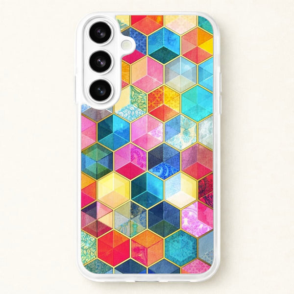Colourful Honeycomb Pattern Phone Case for Galaxy S26 Plus