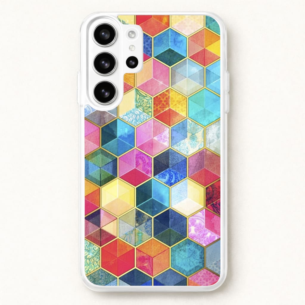 Colourful Honeycomb Pattern Phone Case for Galaxy S26 Ultra