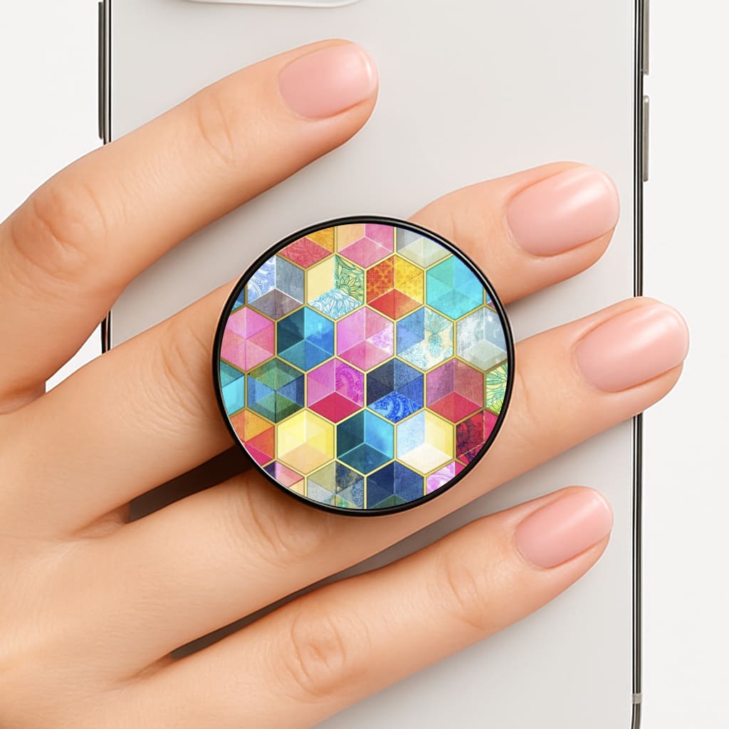 Colourful Honeycomb Pattern Phone Grip
