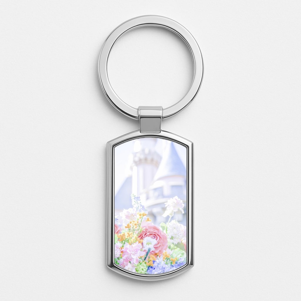 Springtime Disney Silver Keyring