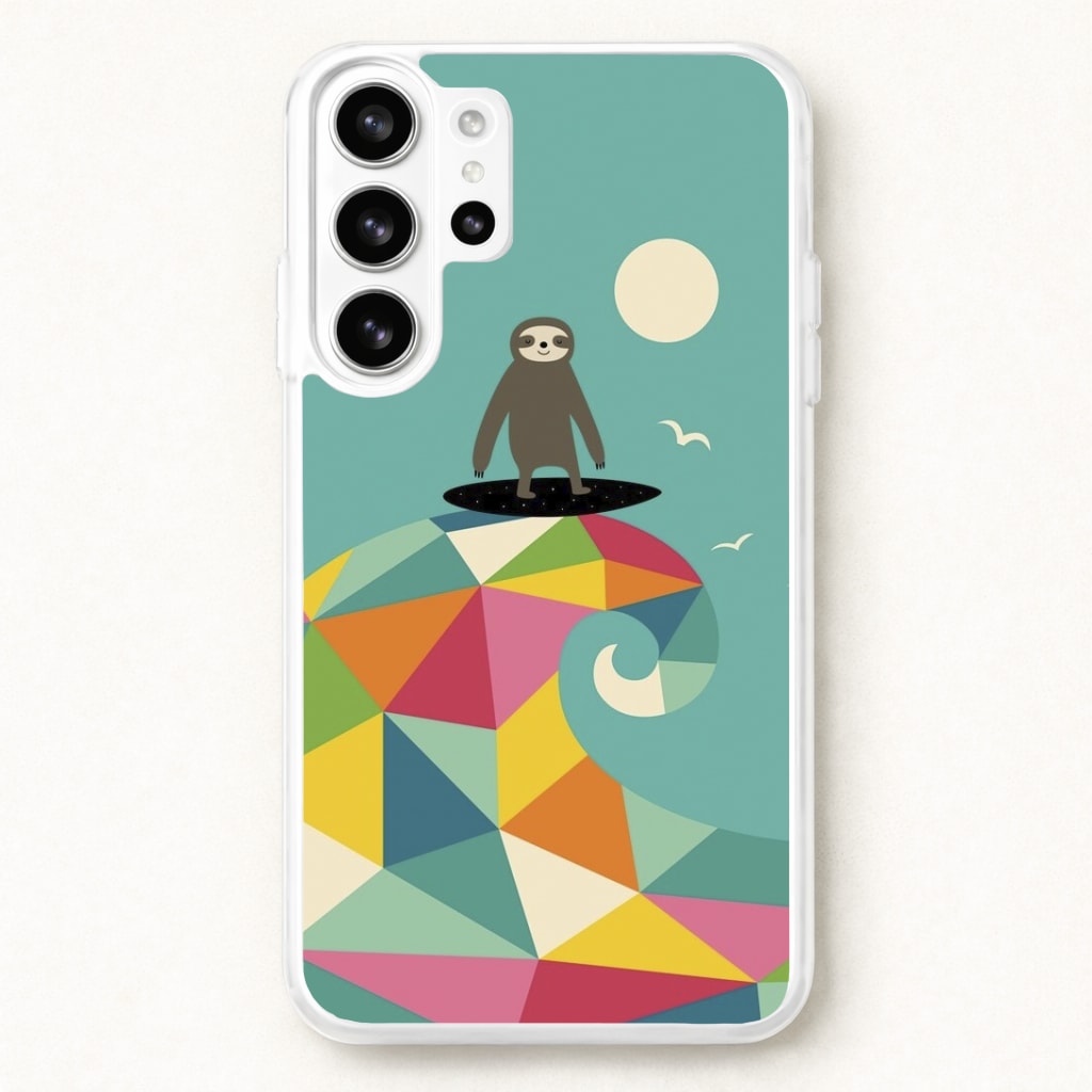Surfing Sloth Phone Case for Galaxy S26 Ultra