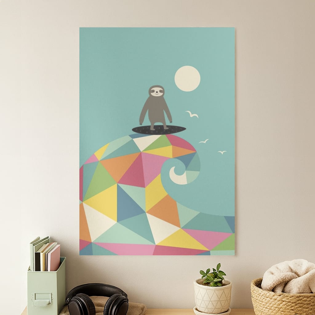 Surfing Sloth Poster