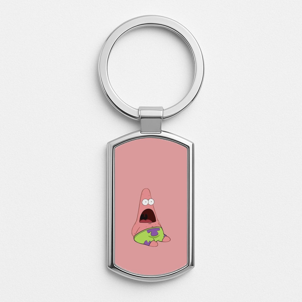 Surprised Patrick Silver Keyring