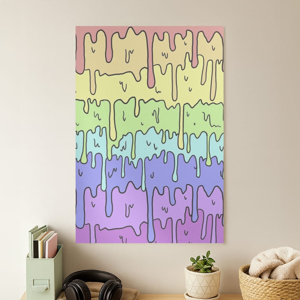 Dripping Rainbow Poster