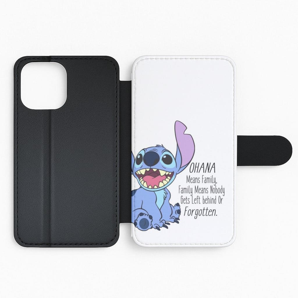 Ohana Means Family - Blue Alien Flip Phone Case