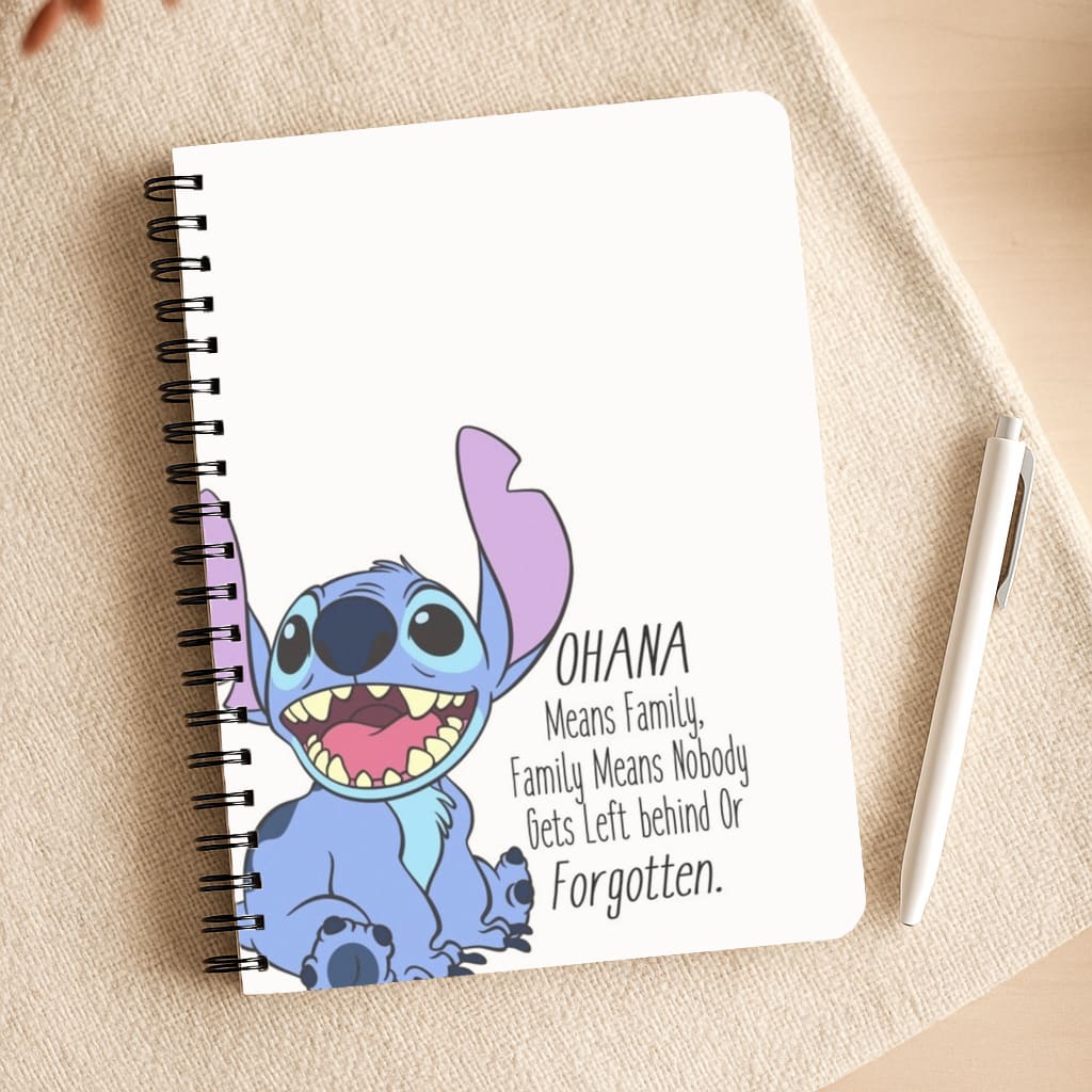 Ohana Means Family - Blue Alien Notepad