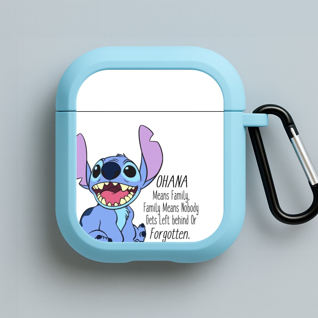 Ohana Means Family - Blue Alien Blue AirPods Case