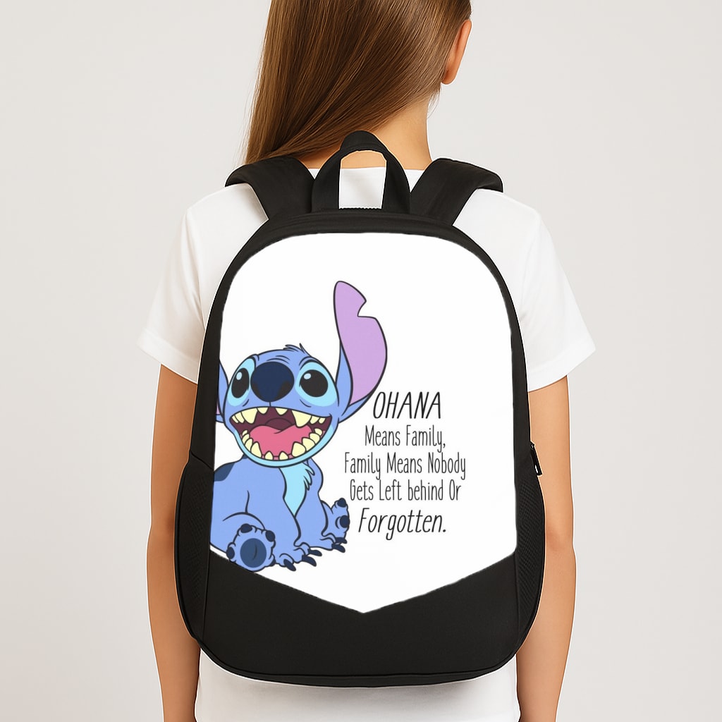 Ohana Means Family - Blue Alien Backpack
