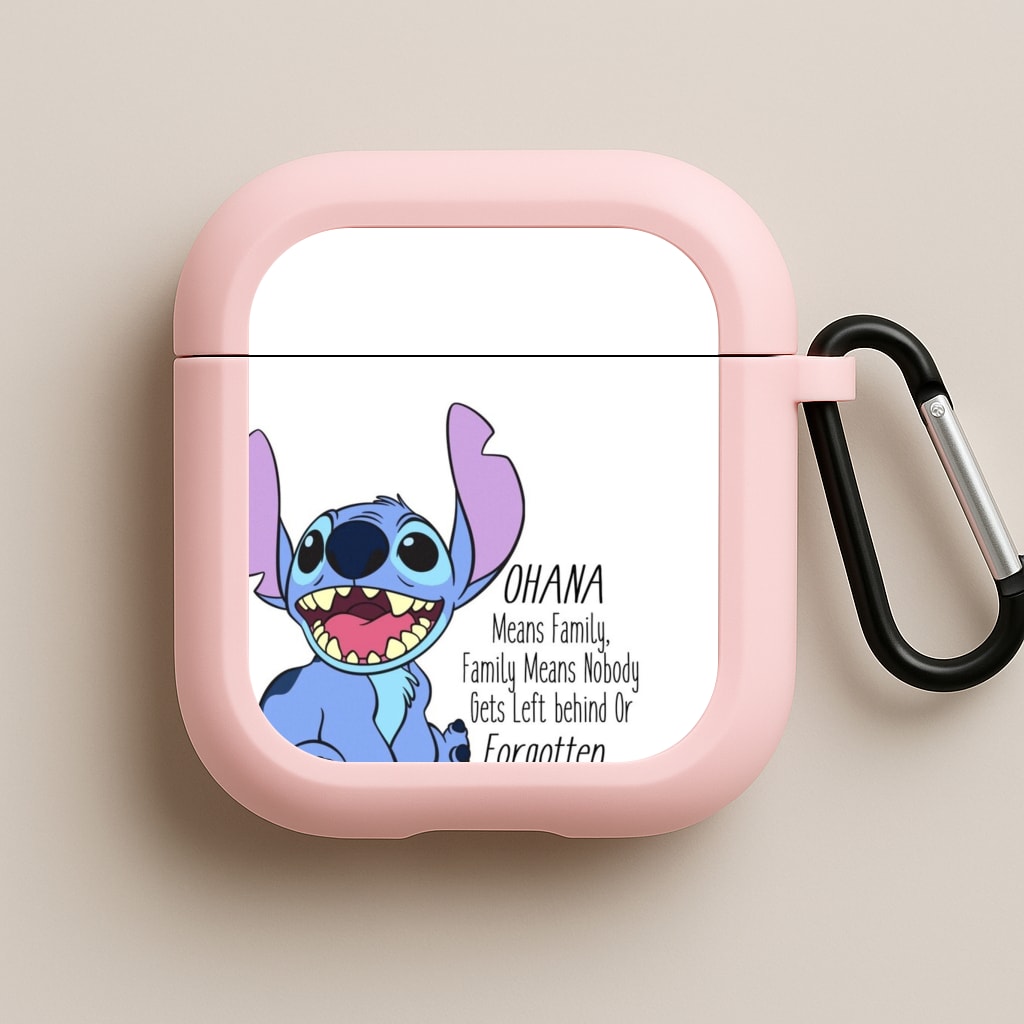 Ohana Means Family - Blue Alien Pink AirPods Case