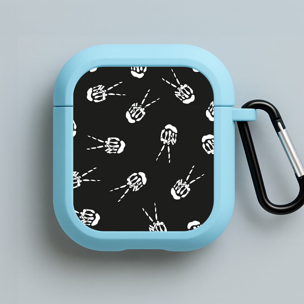 Skeleton Fingers - Halloween Blue AirPods Case