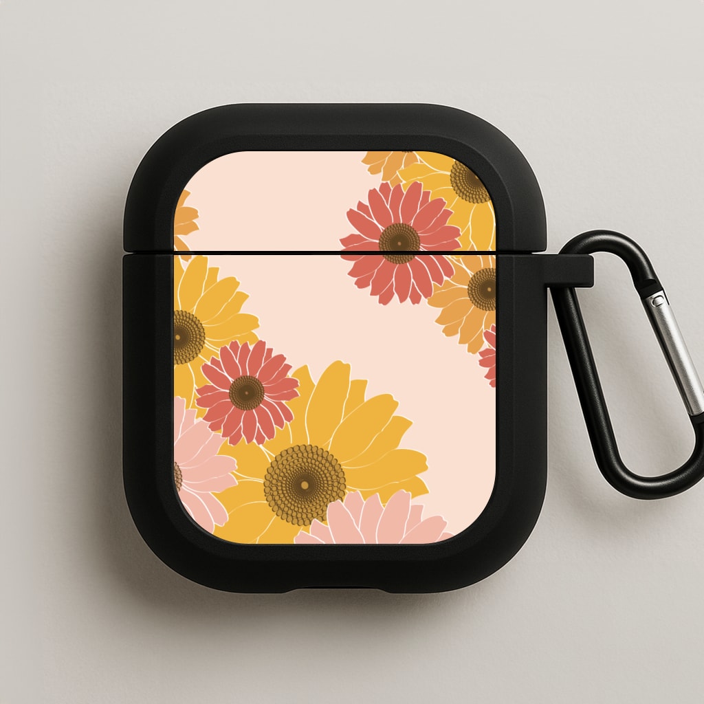 Sunflower Floral Pattern AirPods Case