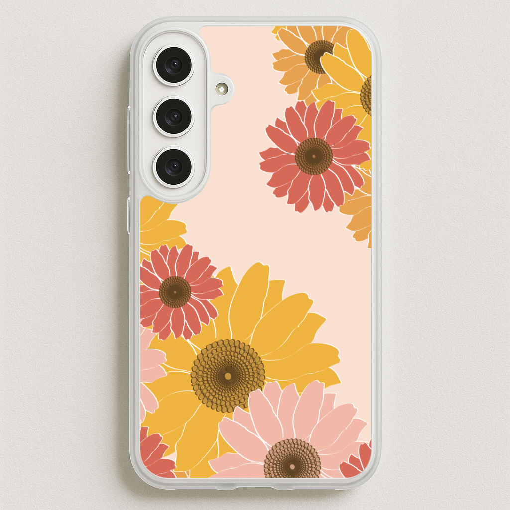 Sunflower Floral Pattern Phone Case for Galaxy S25FE