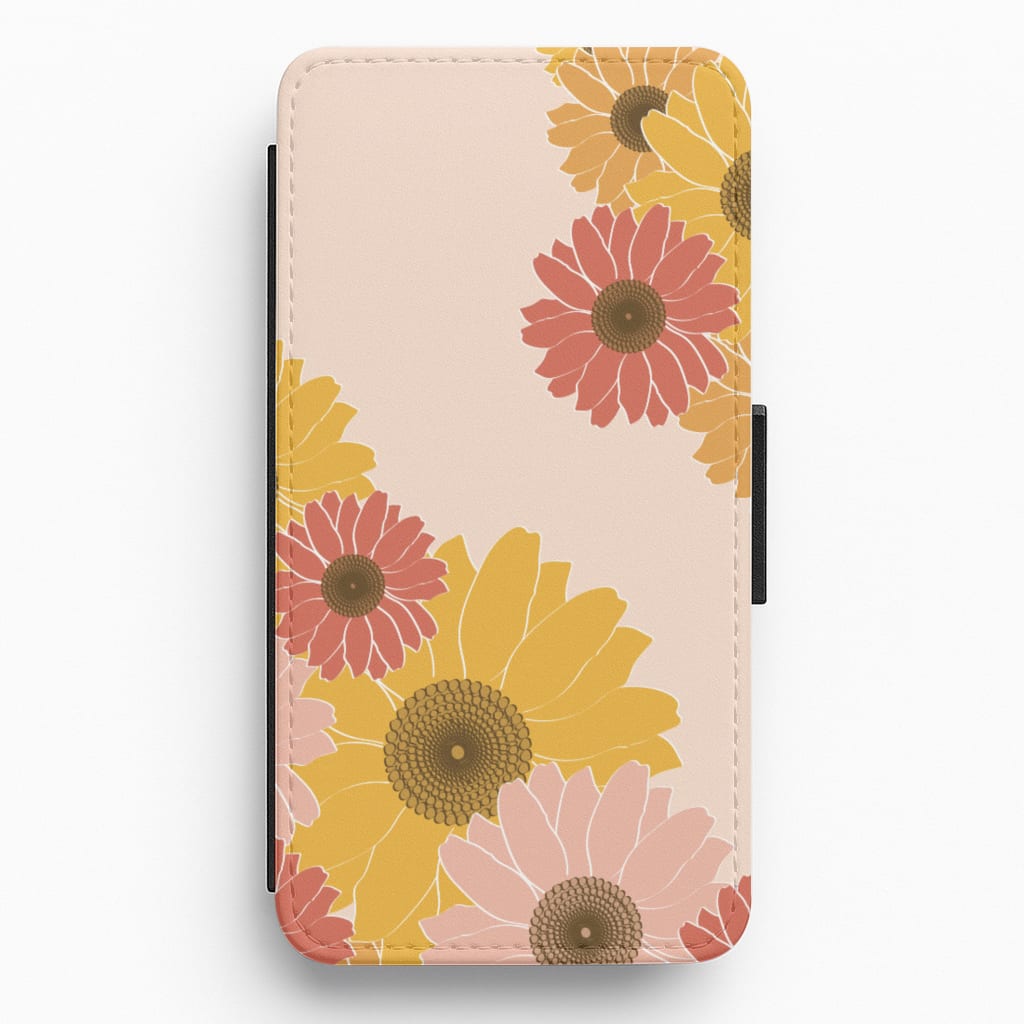 Sunflower Floral Pattern Flip / Wallet Phone Case