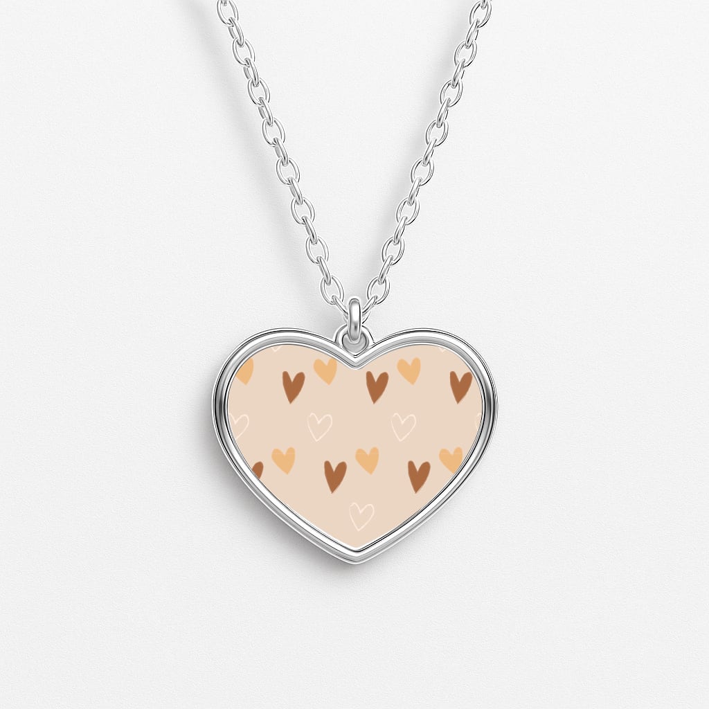 Cute Love Heart Pattern Heart Necklace