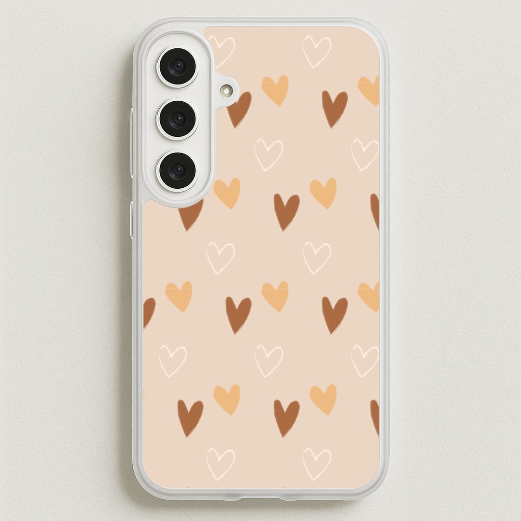 Cute Love Heart Pattern Phone Case for Galaxy S25FE
