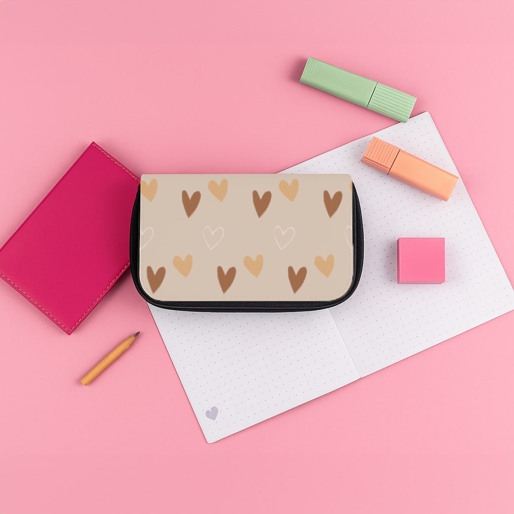 Cute Love Heart Pattern Pencil Case