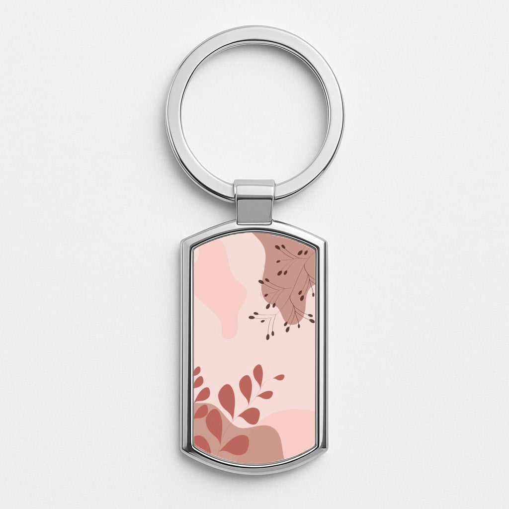 Abstract Geomtric III Silver Keyring