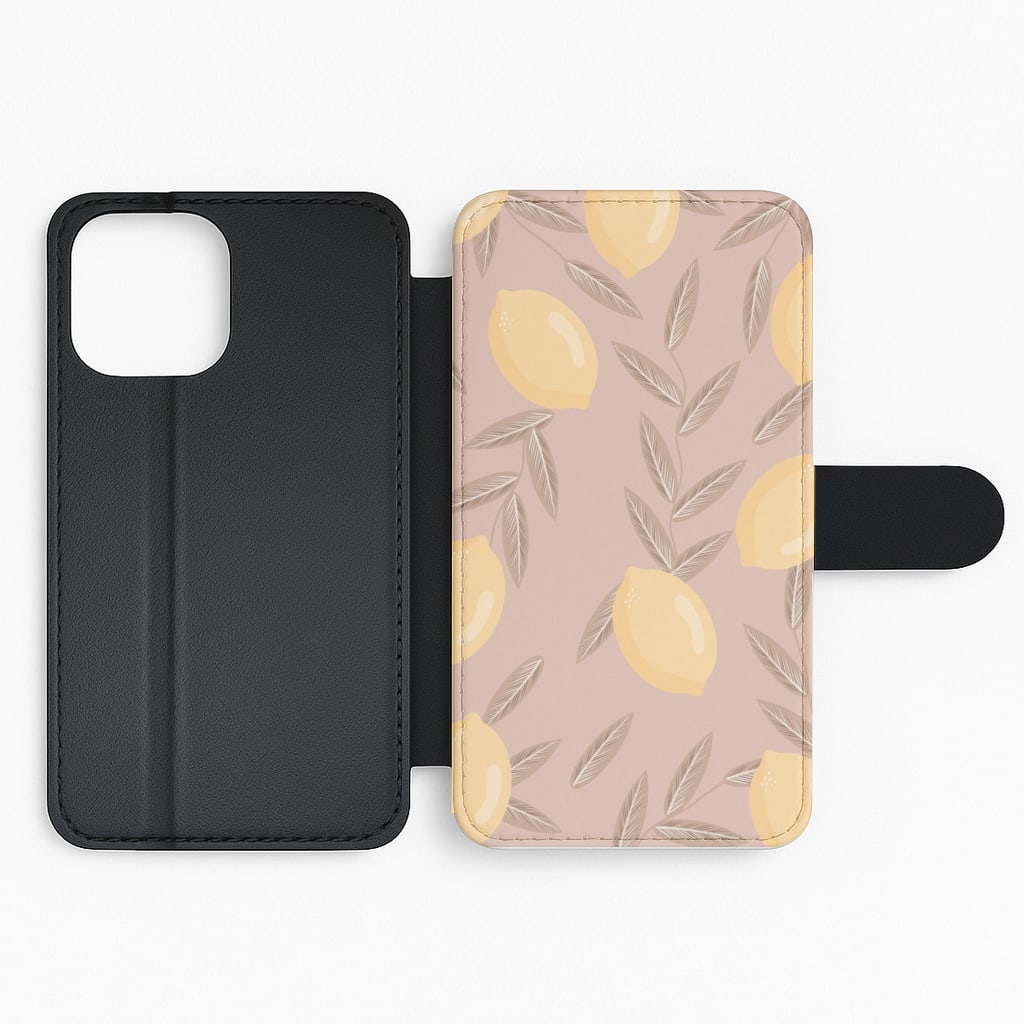 Lemon Pattern Flip Phone Case