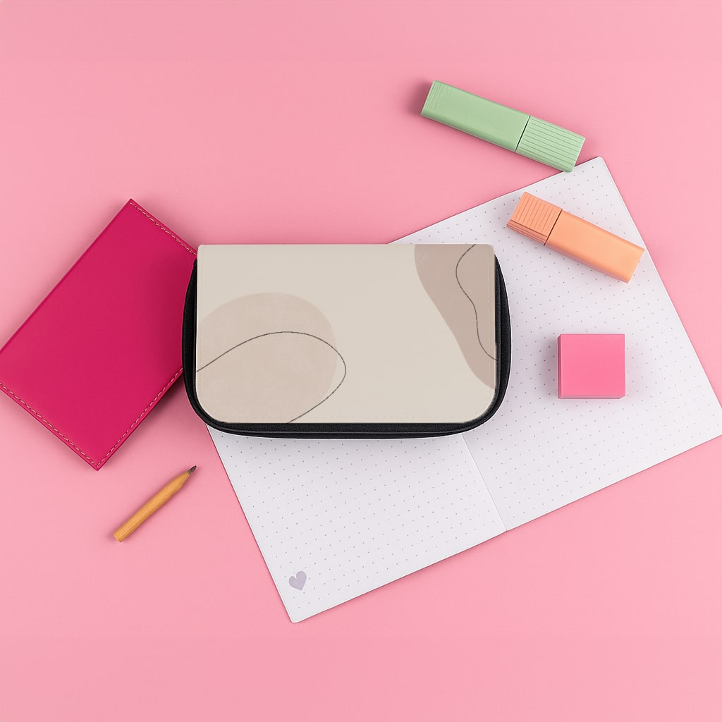 Abstract Beige Pencil Case