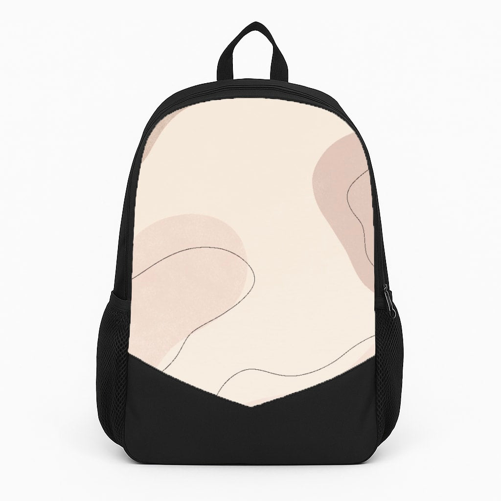Abstract Beige Large Backpack