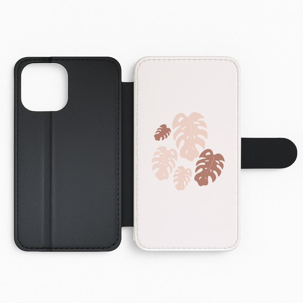 Monstera Pattern Flip Phone Case