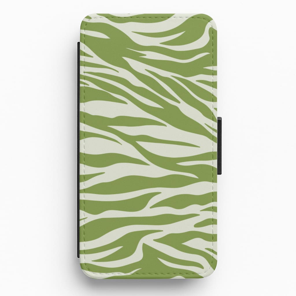 Abstract Green Print Flip / Wallet Phone Case