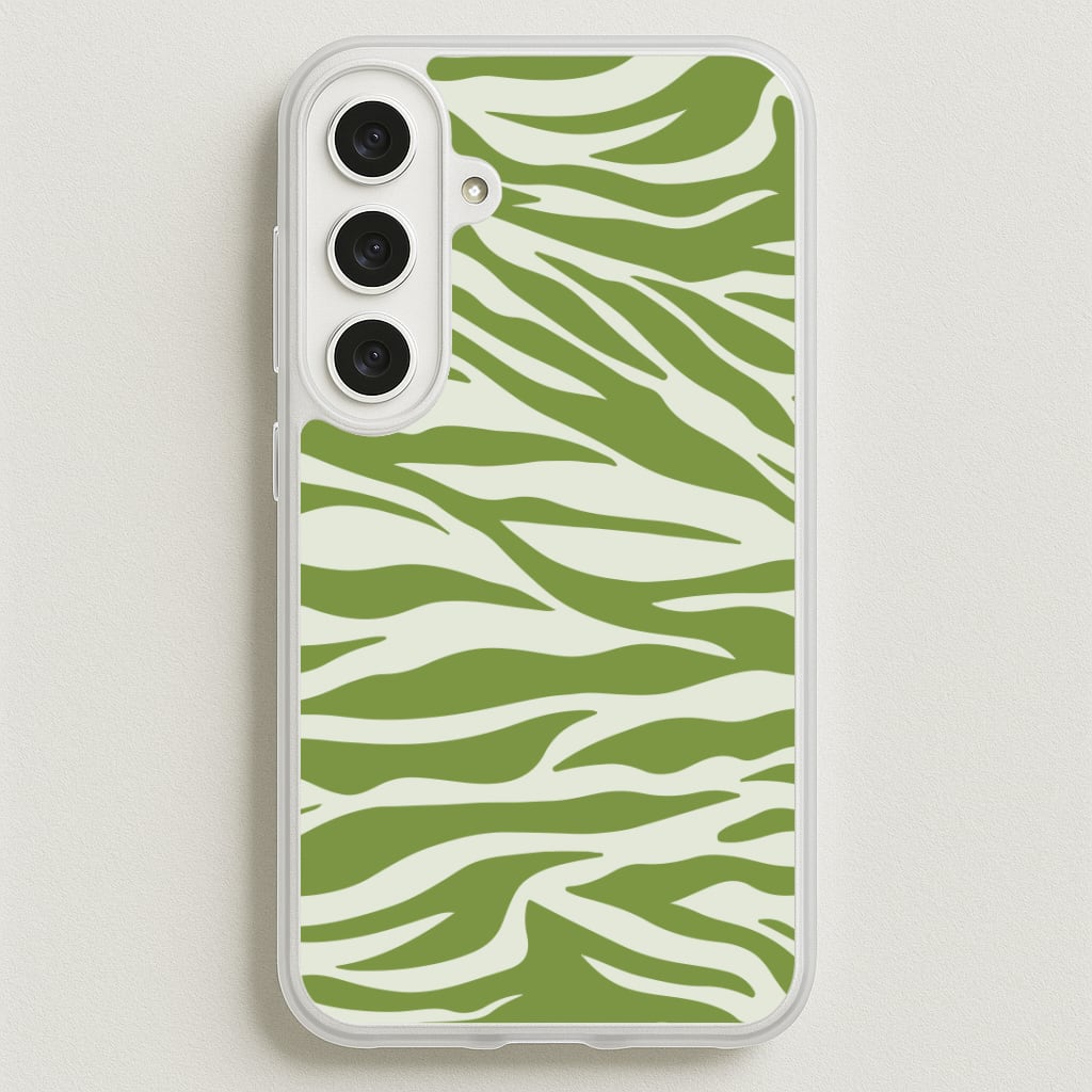 Abstract Green Print Phone Case for Galaxy S25FE
