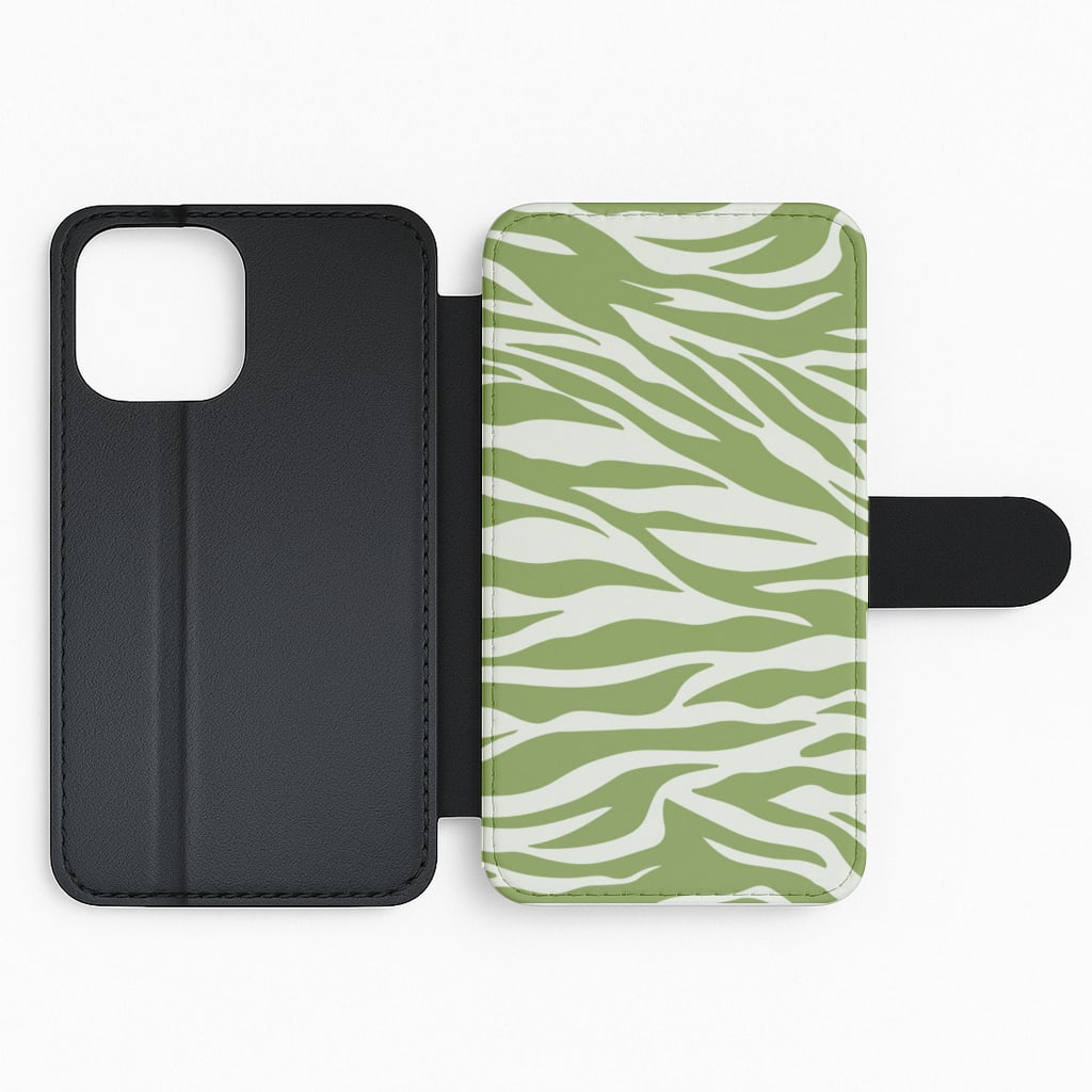 Abstract Green Print Flip Phone Case