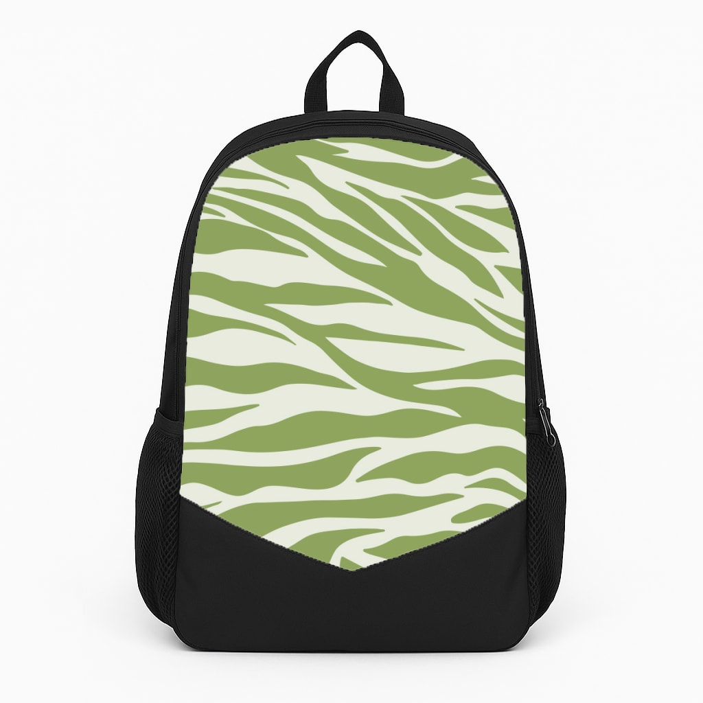Abstract Green Print Large Backpack