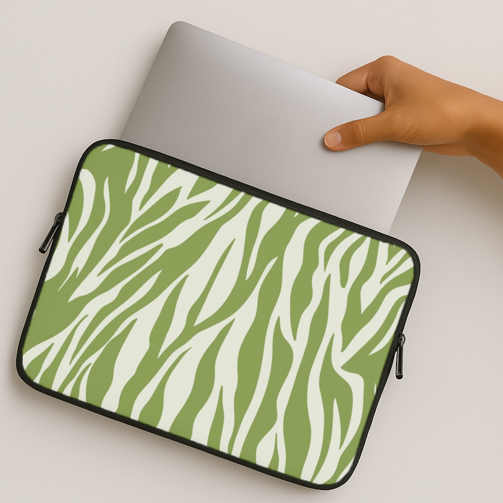 Abstract Green Print MacBook Case