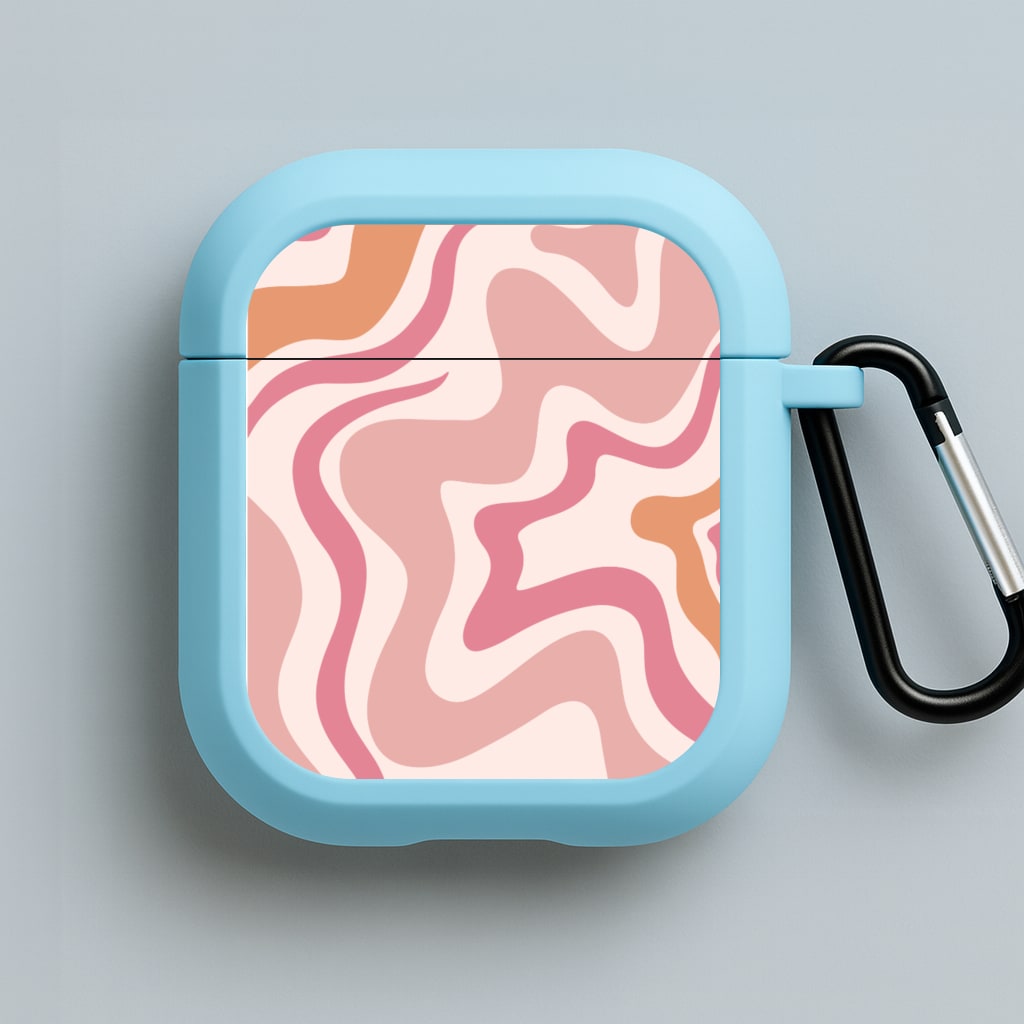 Pink Waves Blue AirPods Case