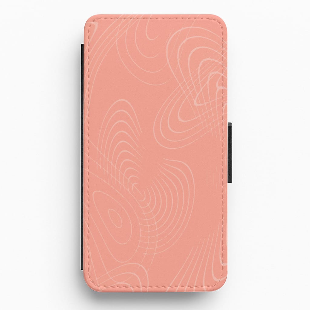 Neon Orange Pattern Flip / Wallet Phone Case