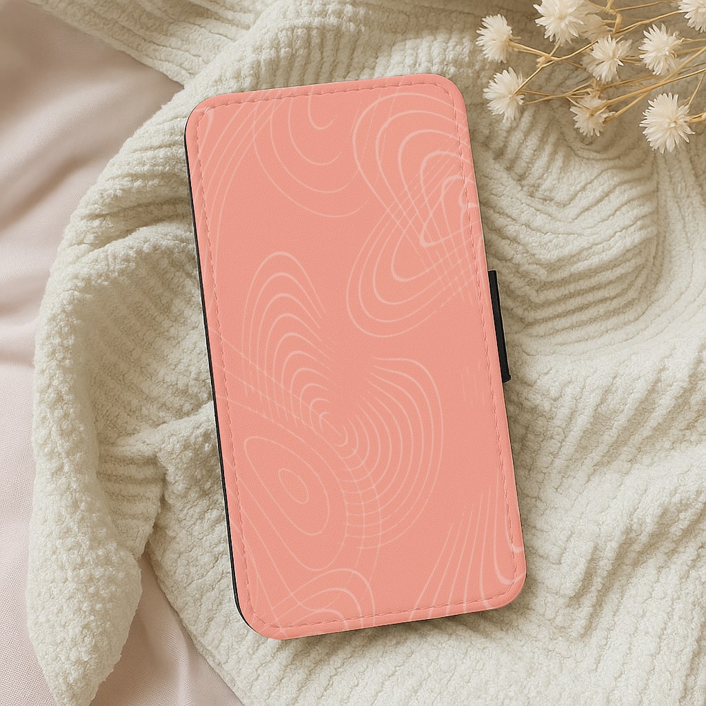 Neon Orange Pattern Wallet Phone Case