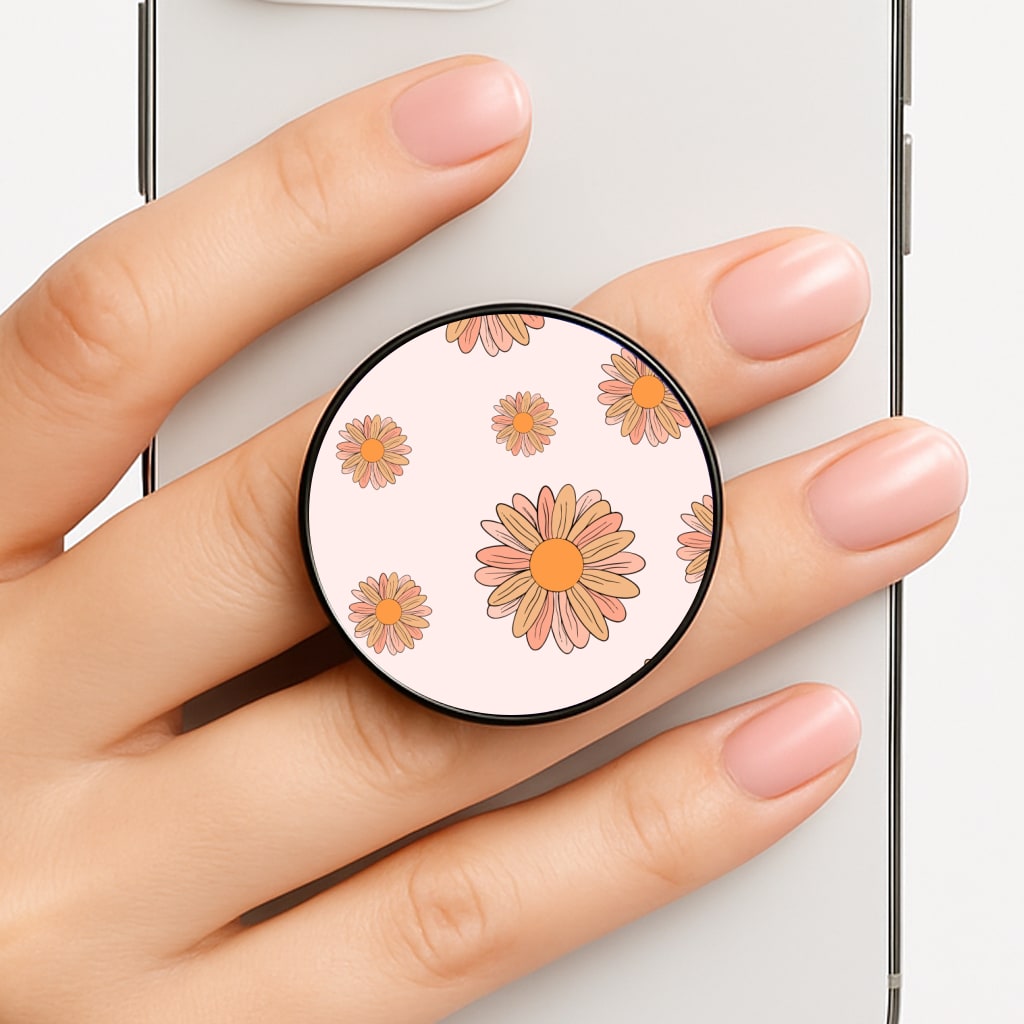 Peach Daisy Phone Grip
