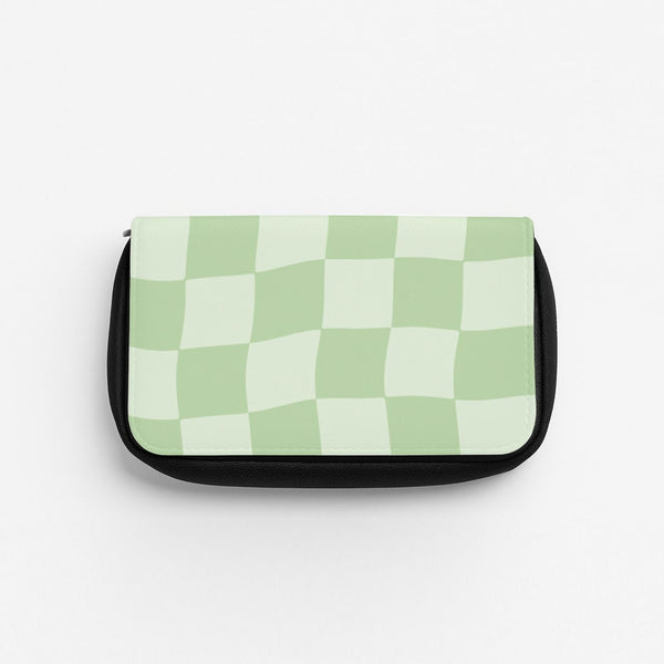 Green Checkers Pencil Case