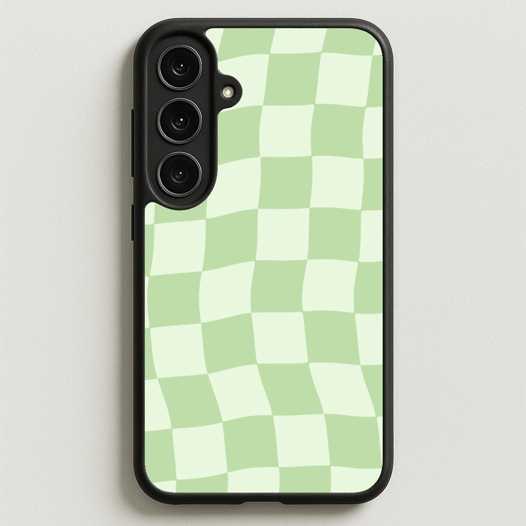 Green Checkers Phone Case for Galaxy S25FE
