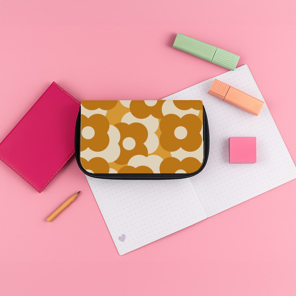 Retro Flower Pattern Pencil Case