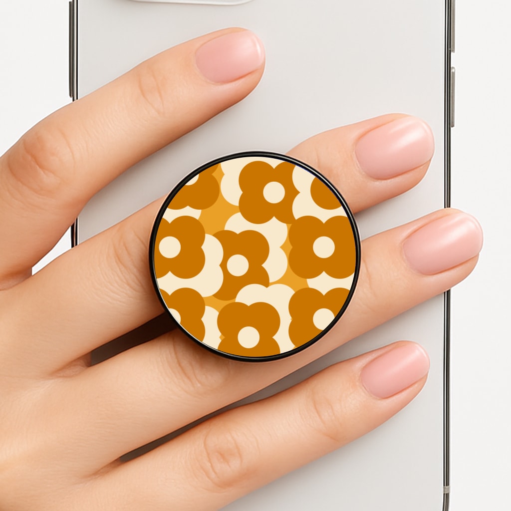 Retro Flower Pattern Phone Grip