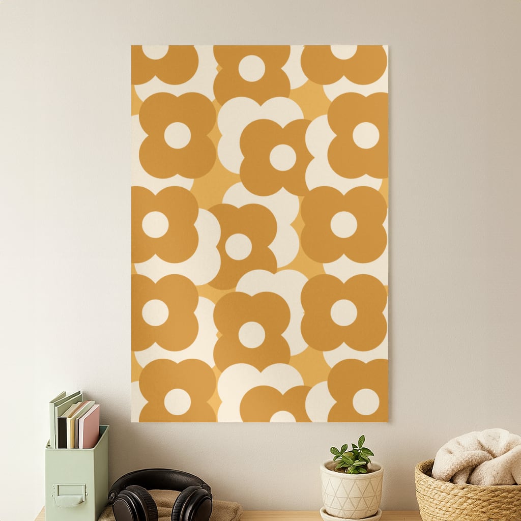 Retro Flower Pattern Poster