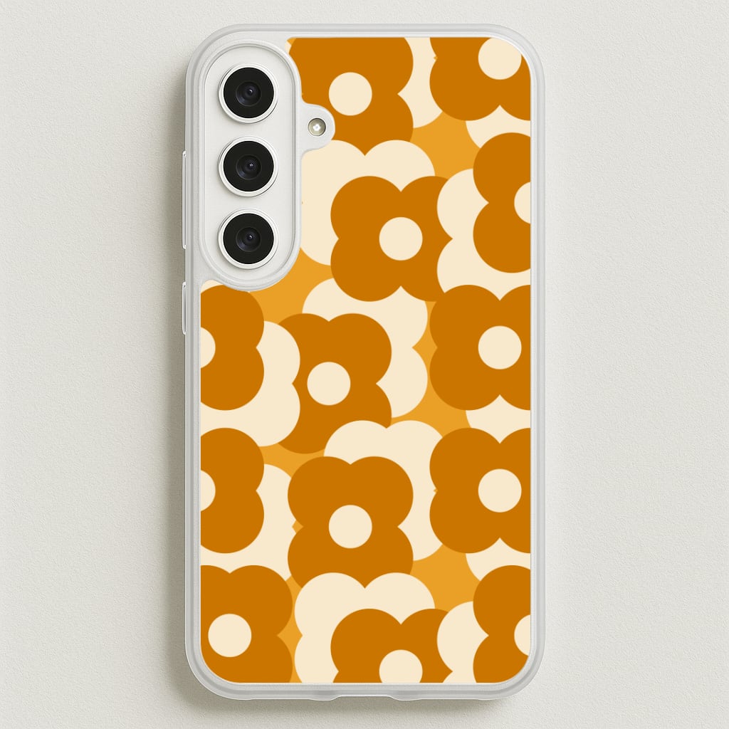 Retro Flower Pattern Phone Case for Galaxy S25FE