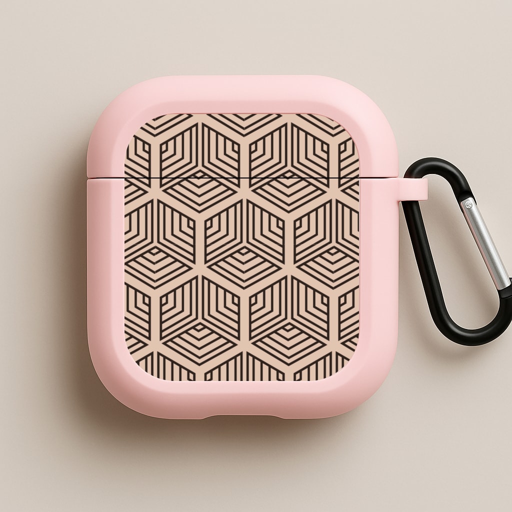 Illusion Pattern Pink AirPods Case