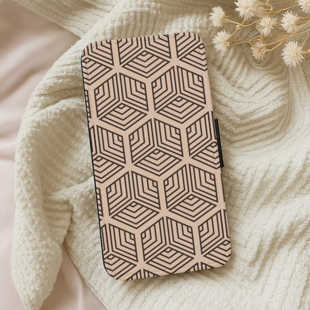 Illusion Pattern Wallet Phone Case