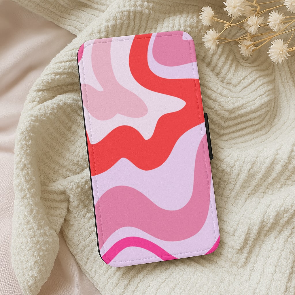 Purple & Pink Abstract Wallet Phone Case
