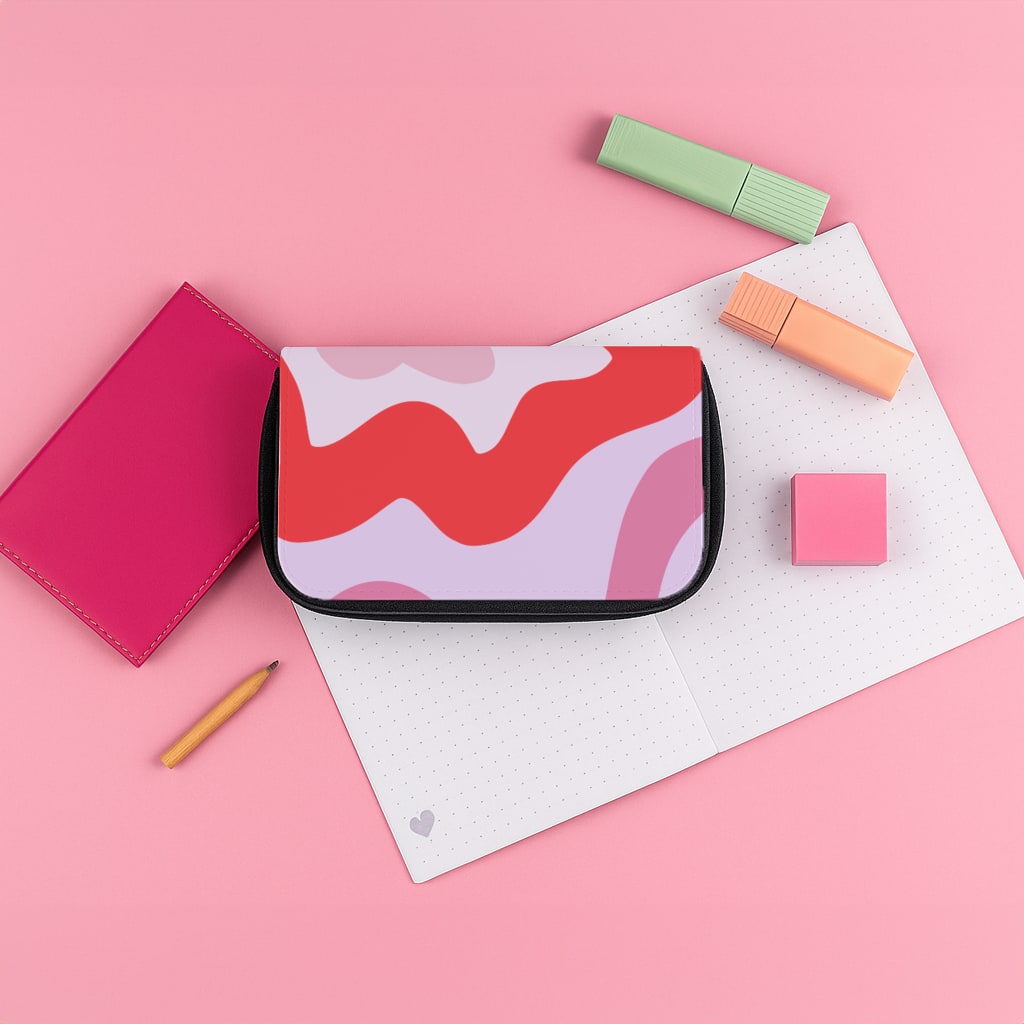 Purple & Pink Abstract Pencil Case