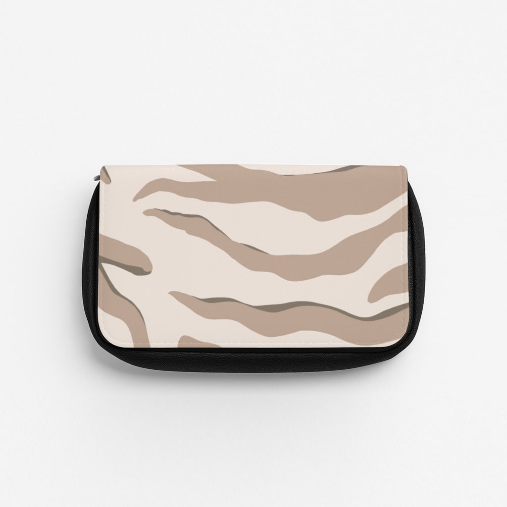 Neutral Tiger Print Pencil Case