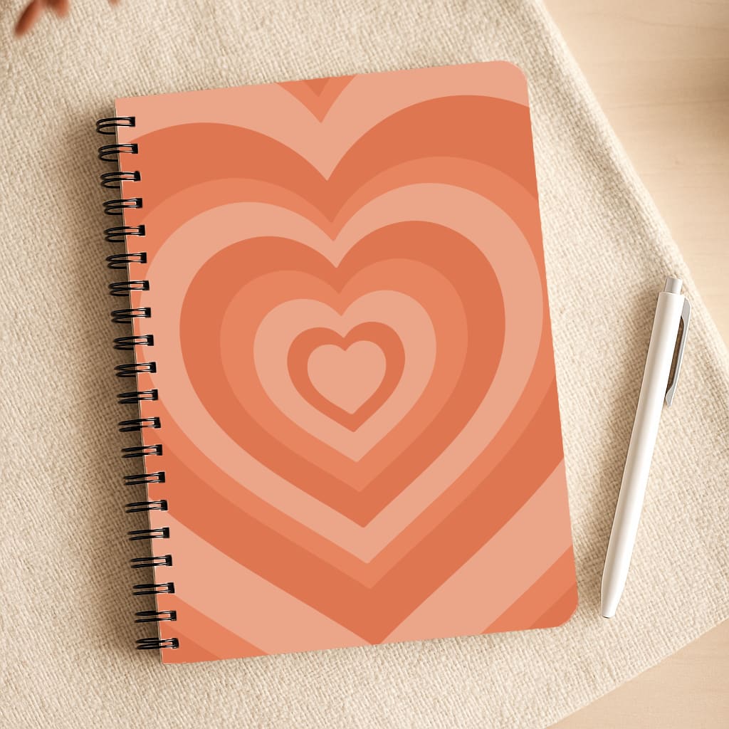 Orange - Colourful Hearts Notepad