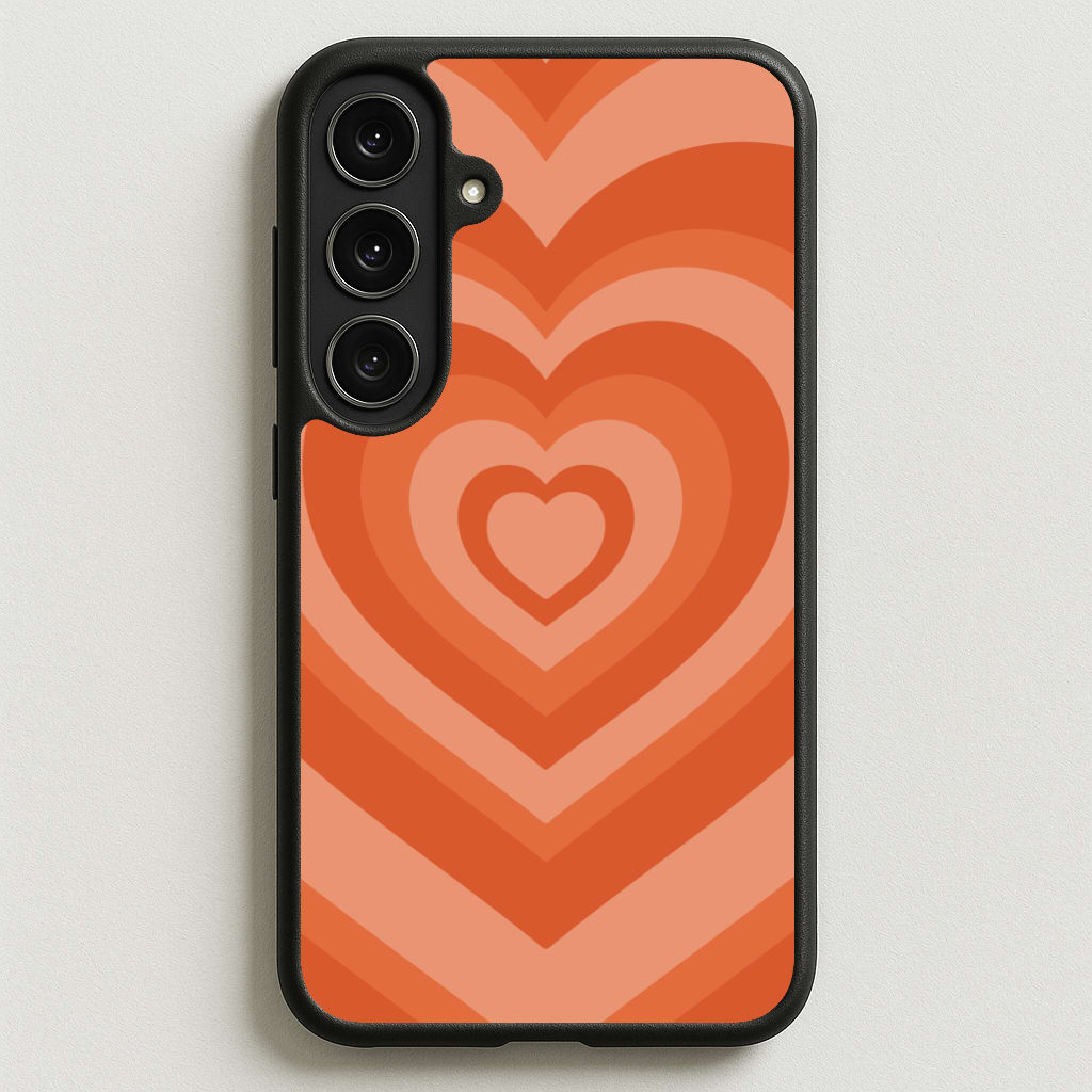 Orange - Colourful Hearts Phone Case for Galaxy S25FE